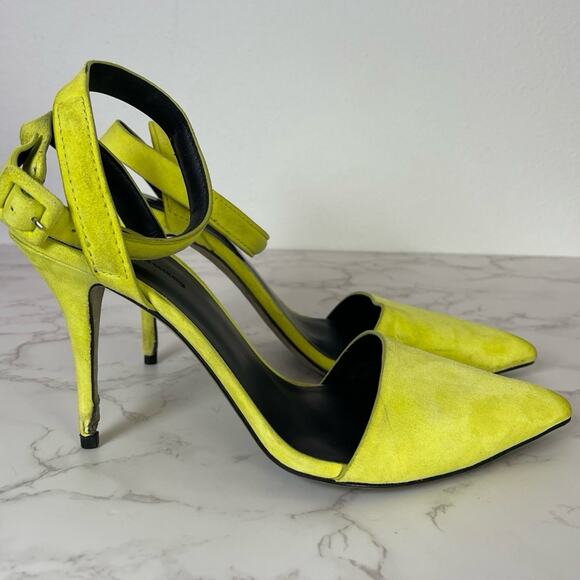 Alexander Wang Lovisa Suede Ankle Wrap Pump in Citrine 38.5 - Picture 4 of 12